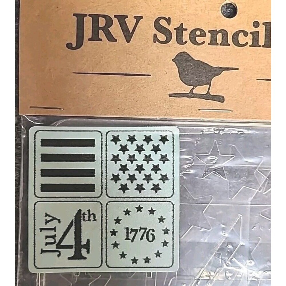NEW JRV  15mil Reusable 4th Of July Set Of 4 Stencils 5x5